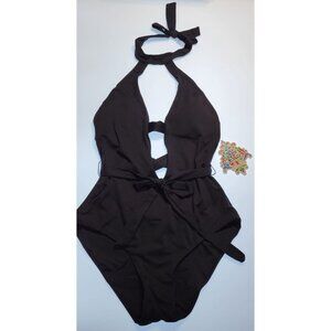 BECCA by Rebecca Virtue One Piece Swimsuit, Women's Black Solid Size Medium New
